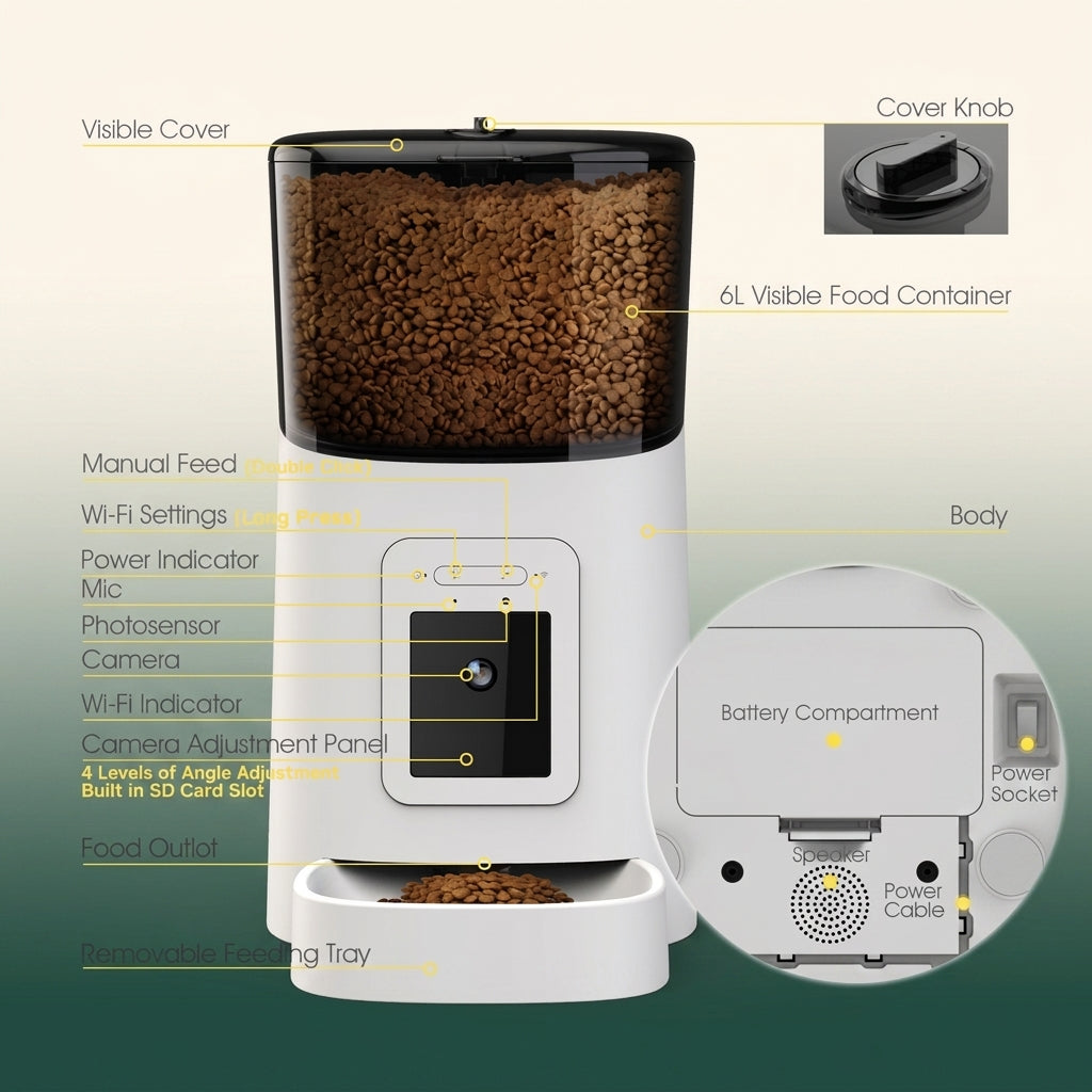 Automatic pet feeder product view